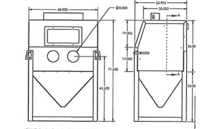 Direct Pressure Blast Cabinet RB4836 by Raptor Blaster